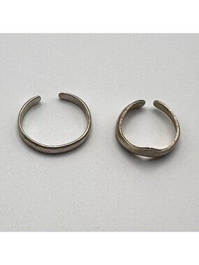 Sterling Silver Toe Midi Rings Adjustable Tested Set Of 2 Minimalist Design